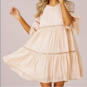 Listicle Bohemian Ruffled Bell Sleeve Mini Dress Size S